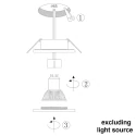 recessed luminaire PÉLITE SPOT round, rigid, with open cable GU10 IP44