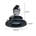 recessed luminaire PÉLITE SPOT round, rigid, with open cable GU10 IP44