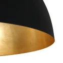 Steinhauer Pendelleuchte SEMICIRKEL, 1-flammig, Ø 50cm, E27, schwarz matt / innen gold antik