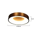 Steinhauer LED Deckenleuchte RINGLEDE, Ø 38cm, 30W 2700K 2800lm, direkt / indirekt, dimmbar, bronze