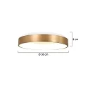 ceiling luminaire RINGLEDE - Ø 38CM round, medium, direct / indirect IP20, gold dimmable