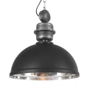 Mexlite Pendelleuchte GAEVE, E27, schwarz matt / Metall gebürstet / Reflektor glänzend, Ø 50cm