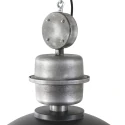 Mexlite Pendelleuchte GAEVE, E27, schwarz matt / Metall gebürstet / Reflektor glänzend, Ø 50cm