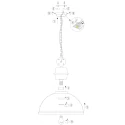 Mexlite Pendelleuchte GAEVE, E27, schwarz matt / Metall gebürstet / Reflektor glänzend, Ø 50cm