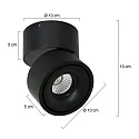 Mexlite LED Deckenstrahler FEZ, 1-flammig, IP20, 8W 2700K 700lm, dreh- und schwenkbar, dimmbar, schwarz matt