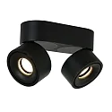 Mexlite ceiling luminaire FEZ 2 flames, oval, swivelling, rotatable, set back IP20, black matt dimmable