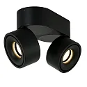 Mexlite ceiling luminaire FEZ 2 flames, oval, swivelling, rotatable, set back IP20, black matt dimmable