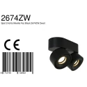 Mexlite LED Deckenstrahler FEZ, 2-flammig, IP20, 2x 8W 2700K 700lm, dreh- und schwenkbar, dimmbar, schwarz matt