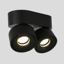 Mexlite LED Deckenstrahler FEZ, 2-flammig, IP20, 2x 8W 2700K 700lm, dreh- und schwenkbar, dimmbar, schwarz matt