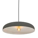 Steinhauer Pendelleuchte KRISIP, Ø 50cm, flach, E27, Metall, grau matt