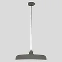 Steinhauer Pendelleuchte KRISIP, Ø 50cm, flach, E27, Metall, grau matt
