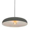Steinhauer Pendelleuchte KRISIP, Ø 50cm, flach, E27, Metall, grau matt