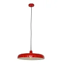 Pendelleuchte KRISIP, Ø 50cm, flach, E27, Metall, signalrot glänzend