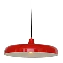 Pendelleuchte KRISIP, Ø 50cm, flach, E27, Metall, signalrot glänzend