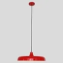 Pendelleuchte KRISIP, Ø 50cm, flach, E27, Metall, signalrot glänzend