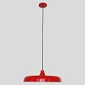 Pendelleuchte KRISIP, Ø 50cm, flach, E27, Metall, signalrot glänzend