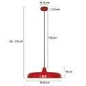 Pendelleuchte KRISIP, Ø 50cm, flach, E27, Metall, signalrot glänzend