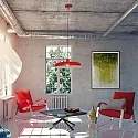 Pendelleuchte KRISIP, Ø 50cm, flach, E27, Metall, signalrot glänzend