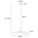Steinhauer Pendelleuchte KRISIP, Ø 50cm, flach, E27, Metall, weiß matt