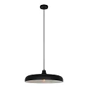 pendant luminaire KRISIP down, 1 flame, flat E27 IP20, black matt dimmable