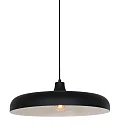 Steinhauer Pendelleuchte KRISIP, Ø 50cm, flach, E27, Metall, schwarz matt