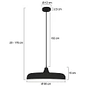 Steinhauer Pendelleuchte KRISIP, Ø 50cm, flach, E27, Metall, schwarz matt