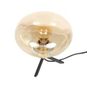 Steinhauer Tischleuchte REFLEXION, Ø 22cm, E27, IP20, mit Schnurschalter, Rauchglas teilverspiegelt, messing