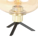 Steinhauer Tischleuchte REFLEXION, Ø 22cm, E27, IP20, mit Schnurschalter, Rauchglas teilverspiegelt, messing