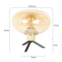Steinhauer Tischleuchte REFLEXION, Ø 22cm, E27, IP20, mit Schnurschalter, Rauchglas teilverspiegelt, messing