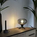 Steinhauer table lamp REFLEXION - Ø 22CM 1 flame, flat, with switch, with plug E27 IP20, black matt 