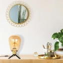 Tischleuchte REFLEXION, Ø 15cm, E27, IP20, mit Schnurschalter, auchglas teilverspiegelt, messing