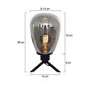 Steinhauer table lamp REFLEXION - Ø 15CM 1 flame, high, with switch, with plug E27 IP20, black matt 