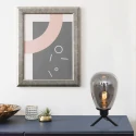 Steinhauer Tischleuchte REFLEXION, Ø 15cm, E27, IP20, mit Schnurschalter, auchglas teilverspiegelt, schwarz matt