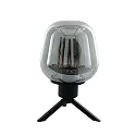 Tischleuchte REFLEXION, Ø 14cm, E27, IP20, mit Schnurschalter, Rauchglas teilverspiegelt, schwarz matt