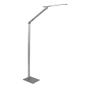 Steinhauer LED Stehleuchte SERENADE, 8W 2200-4000K (CCT) 810lm, mit Gelenkarm + Push-Dimmer, stahl gebürstet / alu