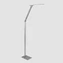 Steinhauer LED Stehleuchte SERENADE, 8W 2200-4000K (CCT) 810lm, mit Gelenkarm + Push-Dimmer, stahl gebürstet / alu