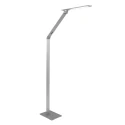 LED Stehleuchte SERENADE, 8W 2200-4000K (CCT) 810lm, mit Gelenkarm + Push-Dimmer, stahl gebürstet / alu