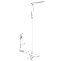 LED Stehleuchte SERENADE, 8W 2200-4000K (CCT) 810lm, mit Gelenkarm + Push-Dimmer, stahl gebürstet / alu