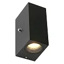 Steinhauer Außenwandleuchte LOGAN, IP54, Up/Down, mit Dämmerungs-Sensor, eckig, inkl 2x GU10 LED 4W 2700K 345lm (schaltbar), Schwarz