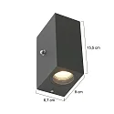 Steinhauer Außenwandleuchte LOGAN, IP54, Up/Down, mit Dämmerungs-Sensor, eckig, inkl 2x GU10 LED 4W 2700K 345lm (schaltbar), Schwarz
