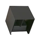 Steinhauer LED Außenwandleuchte LOGAN, IP54, Up/Down, mit Dämmerungs-Sensor, 2x 3W 2700K 240lm, verstellbar, schwarz matt / gold matt