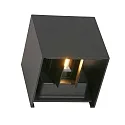 Steinhauer LED Außenwandleuchte LOGAN, IP54, Up/Down, mit Dämmerungs-Sensor, 2x 3W 2700K 240lm, verstellbar, schwarz matt / gold matt