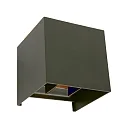 Steinhauer LED Außenwandleuchte LOGAN, IP54, Up/Down, mit Dämmerungs-Sensor, 2x 3W 2700K 240lm, verstellbar, schwarz matt / gold matt
