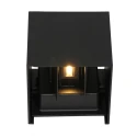 Steinhauer Outdoor wall luminaire, LED, 2 flames, with sensor, 2x3W, 2700K, IP54, black