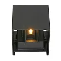 Steinhauer LED Außenwandleuchte LOGAN, IP54, Up/Down, mit Dämmerungs-Sensor, 2x 3W 2700K 240lm, verstellbar, schwarz matt / gold matt