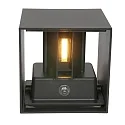 Steinhauer LED Außenwandleuchte LOGAN, IP54, Up/Down, mit Dämmerungs-Sensor, 2x 3W 2700K 240lm, verstellbar, schwarz matt / gold matt