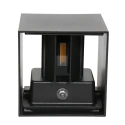 Steinhauer Outdoor wall luminaire, LED, 2 flames, with sensor, 2x3W, 2700K, IP54, black