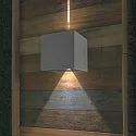 Steinhauer LED Außenwandleuchte LOGAN, IP54, Up/Down, mit Dämmerungs-Sensor, 2x 3W 2700K 240lm, verstellbar, schwarz matt / gold matt