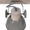 Mexlite Wand- und Deckenleuchte GEARWOOD, 4-flammig, 4x E27, Kautschuk-Holz natur / Metall, grün glänzend / innen weiß