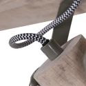 Mexlite Wand- und Deckenleuchte GEARWOOD, 4-flammig, 4x E27, Kautschuk-Holz natur / Metall, grün glänzend / innen weiß